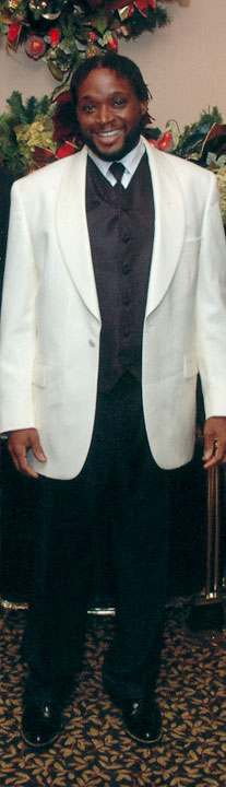earl in tuxedo with white jacket